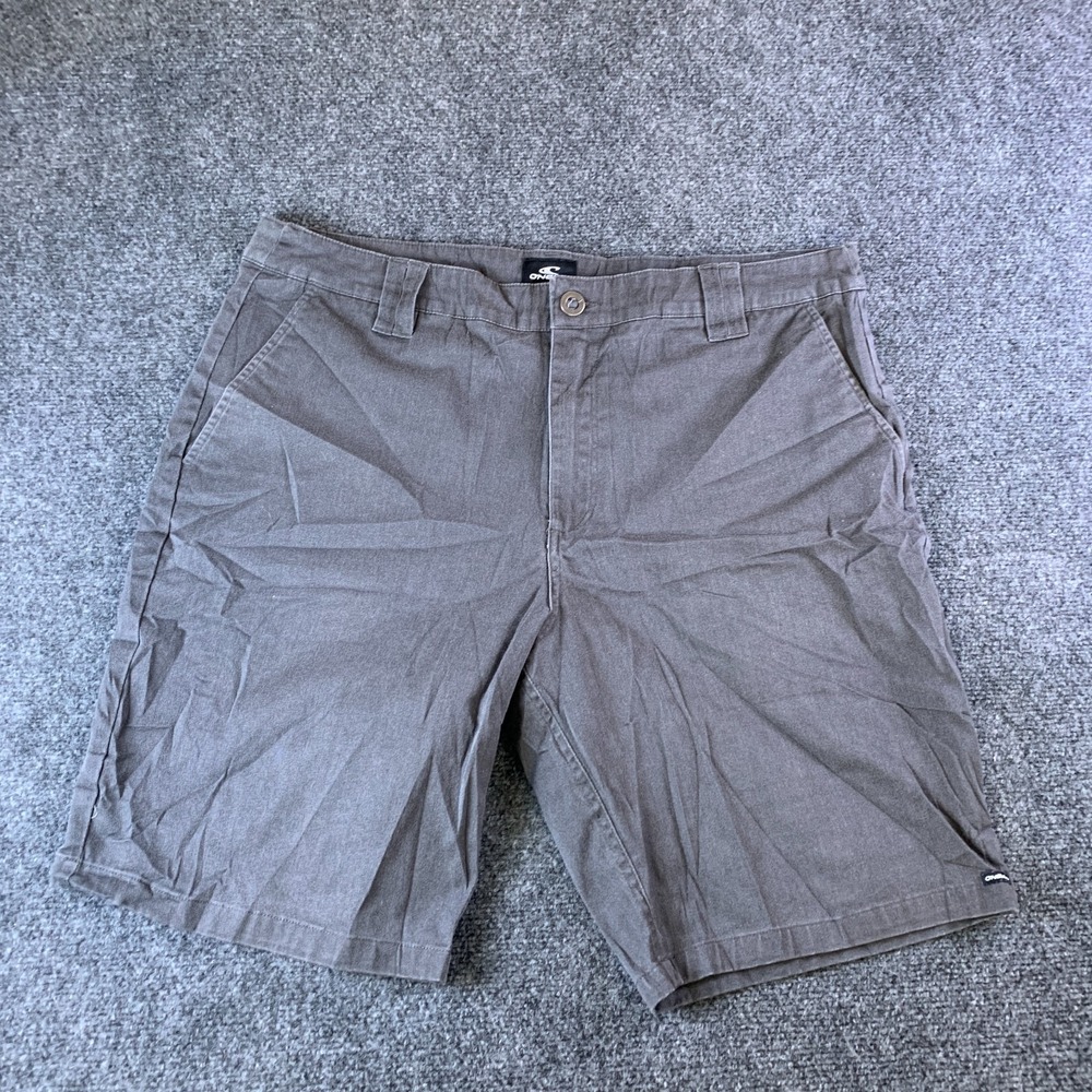 O'Neill Hybrid Chino Shorts Mens 38 Gray Flat Front Standard Fit Slash Pockets